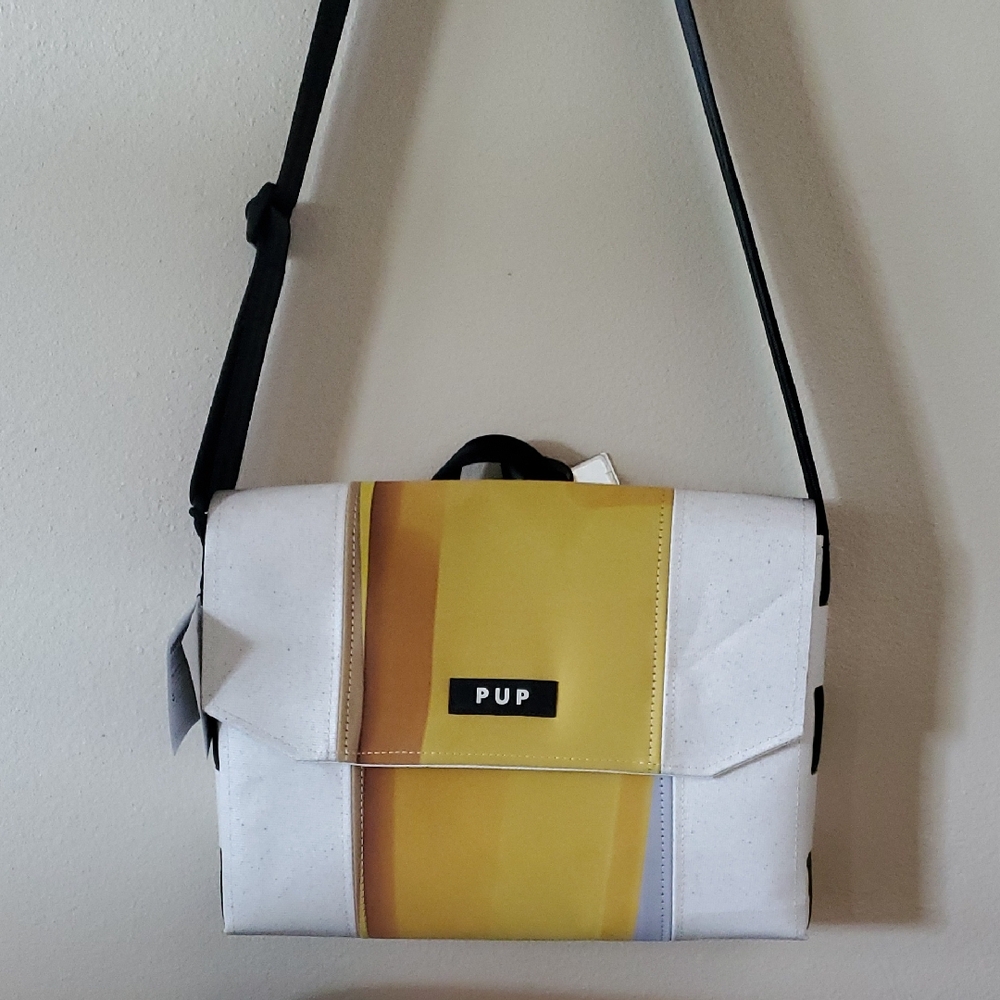 Yellow and White Men's Bag